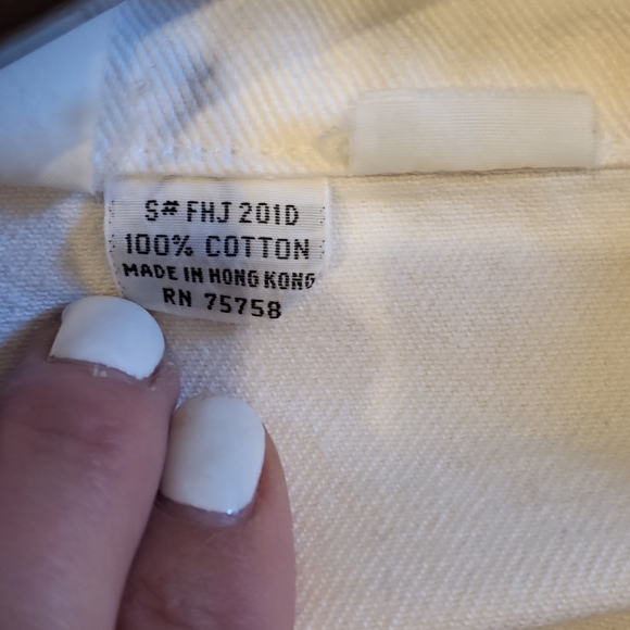 Vintage LA Gear CROP Denim Jacket White with Shoulder Pads BNWOT M - Picture 9 of 9